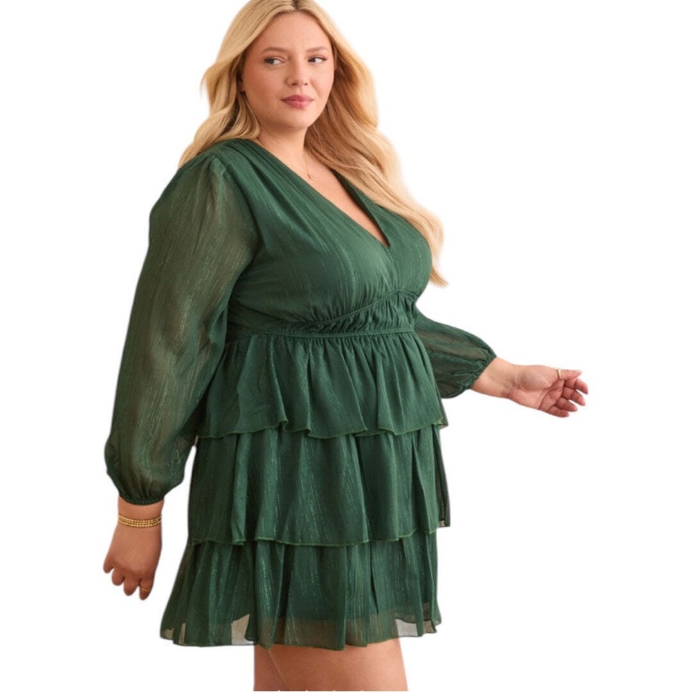 Altar’d State Arula Belen Mini Dress in Hunter Green